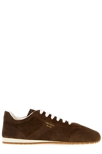 Prada Round-Toe Lace-Up Sneakers