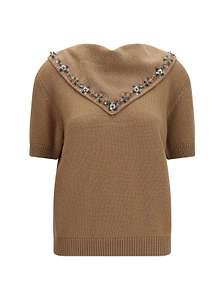 Prada Embellished Knitted Jumper