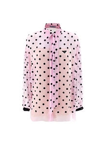 Prada Sequin-Embellished Chiffon Shirt