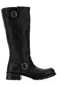 Prada Shard Buckled Riding Boots