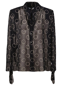 Prada Sheer Circle-Print Shirt