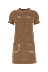 Prada Short Sleeved Crewneck Mini Dress