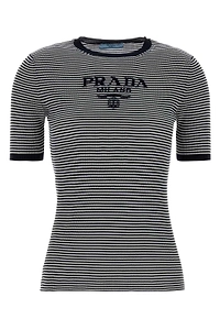 Prada Short-Sleeved Striped Jumper