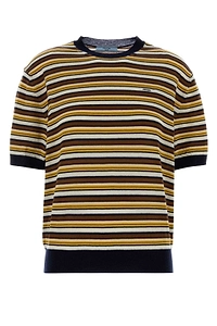 Prada Short-Sleeved Striped Knitted Jumper