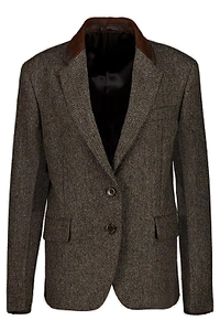Prada Single-Breasted Chevron Jacket