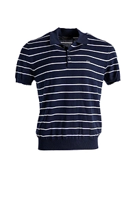 Prada Short-Sleeved Striped Polo Shirt