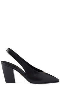 Prada Slingback Block-Heel Heeled Pumps