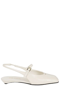 Prada Slingback Buckled Flat Sandals