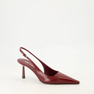 Prada Slingback Patent Heeled Pumps