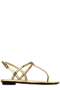 Prada Metallic Flat Thong Sandals