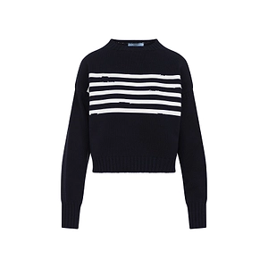 Prada Striped Distressed Jumper