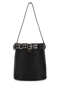 Prada Stud-Embellished Belt Bucket Bag