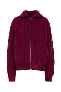 Prada Textured Zip-Up Cardigan