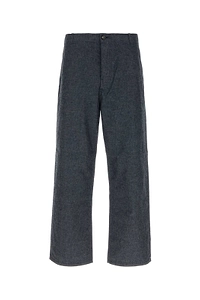 Prada Triangle-Logo Chambray Pants