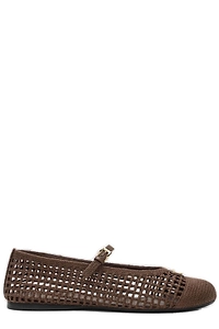 Prada Triangle-Logo Crochet Ballerinas