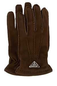 Prada Triangle-Logo Gloves