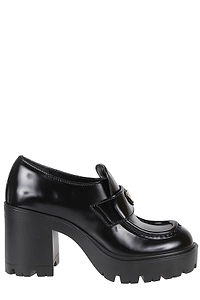 Prada Triangle-Logo Heeled Loafers