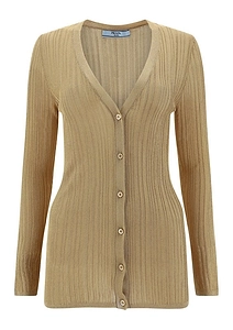 Prada Triangle Logo Knitted Cardigan