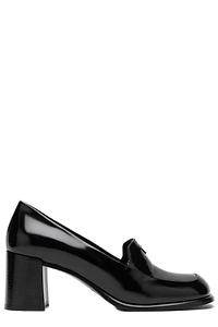 Prada Triangle-Logo Heeled Loafers