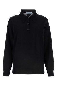 Prada Long Sleeved Knitted Polo Shirt
