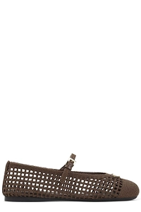 Prada Triangle-Logo Mesh Ballerinas