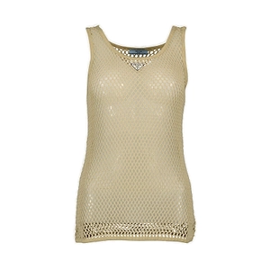 Prada Triangle-Logo Open-Knit Tank Top