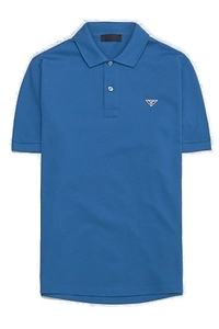 Prada Triangle-Logo Short-Sleeved Polo Shirt