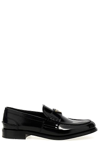 Prada Logo Plaque Slip-On Loafers