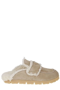 Prada Triangle-Logo Slip-On Sandals