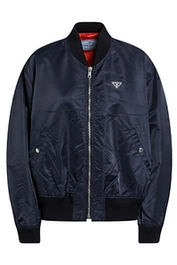 Prada Triangle-Logo Zip-Up Bomber Jacket