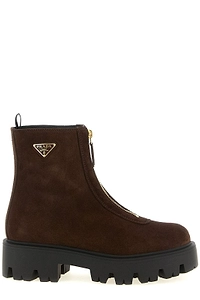 Prada Triangle-Logo Zipped Boots