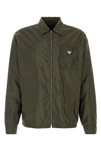 Prada Triangle-Logo Zipped Shirt