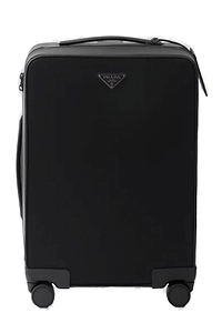 Prada Triangle-Logo Zipped Suitcase