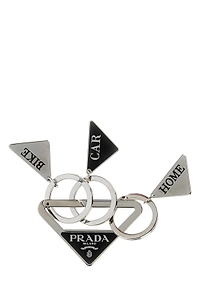 Prada Triangle Multi-Charm Keyring