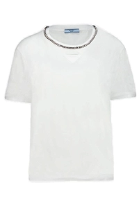 Prada Triangle-Patch Crewneck T-Shirt
