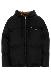 Prada Zip-Up Hooded Puffer Jacket