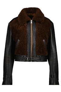 Prada Zipped Cropped Leather Jacket