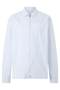 Prada Zip-Up Striped Shirt