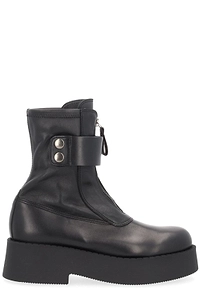 Premiata Zip-Detailed Platform Ankle Boots
