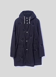 Flower Embroidery Hooded Coat