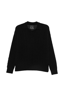 Purotatto Cable Knit Polo Knitted Top