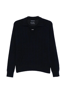 Purotatto Cable-Knit Polo Sweater