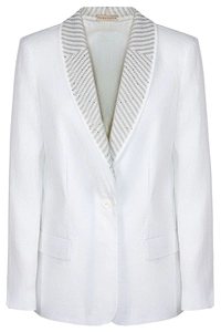 Purotatto Embroidered Lapel Single-Breasted Blazer