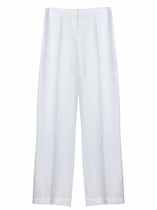 Purotatto Wide-Leg Pleated Linen Pants