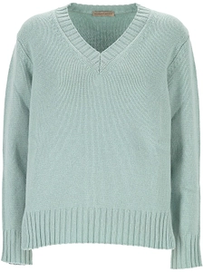 Purotatto Ribbed V-Neck Knitted Sweater