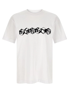 Purple Cube Logo Print T-Shirt