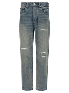 Purple P011 Distressed Straight-Leg Jeans