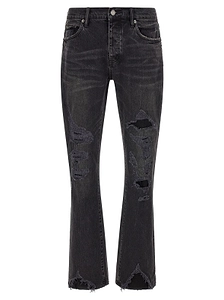 Purple P004 Distressed Flared Jeans