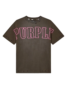 Purple Slab Outline Crewneck T-Shirt