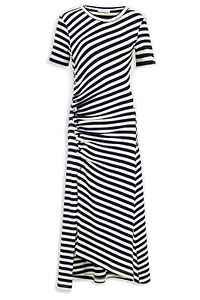 Rabanne Striped Draped Midi Dress